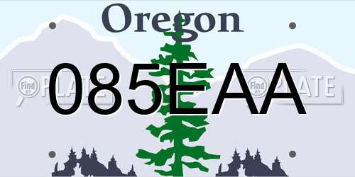 085EAA Oregon License Plate
