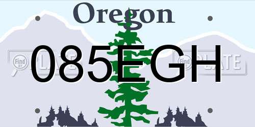 085EGH Oregon License Plate