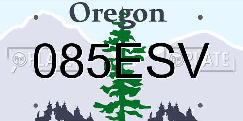 085ESV Oregon License Plate