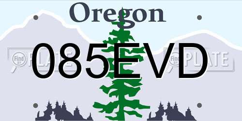 085EVD Oregon License Plate