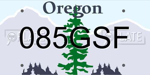 085GSF Oregon License Plate
