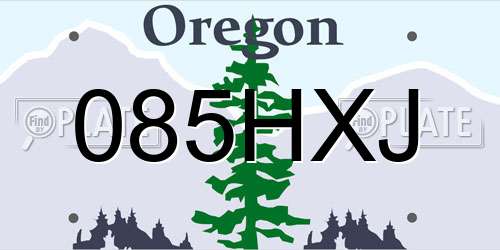 085HXJ Oregon License Plate