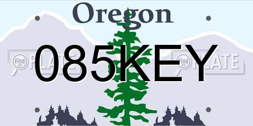 085KEY Oregon License Plate