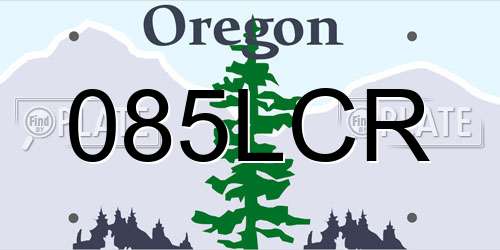 085LCR Oregon License Plate