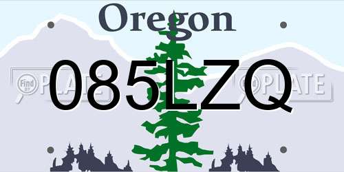 085LZQ Oregon License Plate