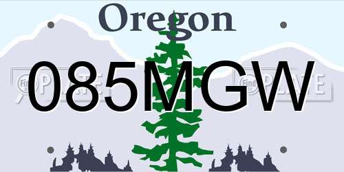 085MGW Oregon License Plate