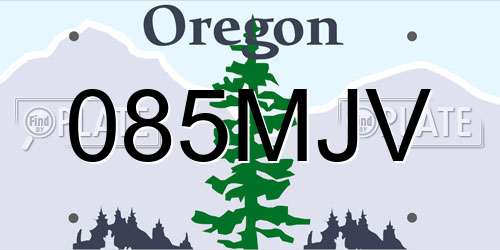085MJV Oregon License Plate
