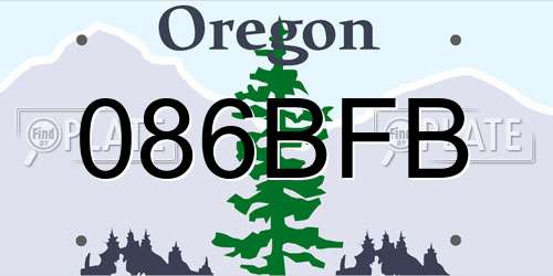 086BFB Oregon License Plate