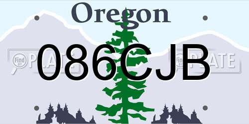 086CJB Oregon License Plate
