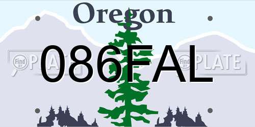 086FAL Oregon License Plate