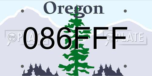 086FFF Oregon License Plate