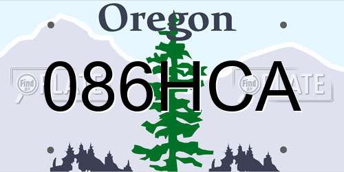 086HCA Oregon License Plate