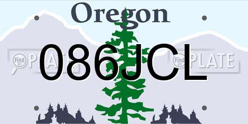 086JCL Oregon License Plate