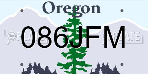 086JFM Oregon License Plate