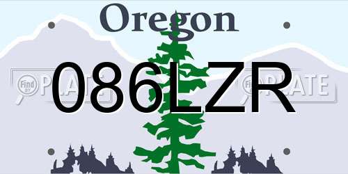 086LZR Oregon License Plate