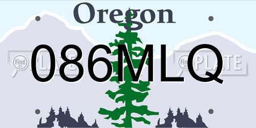 086MLQ Oregon License Plate