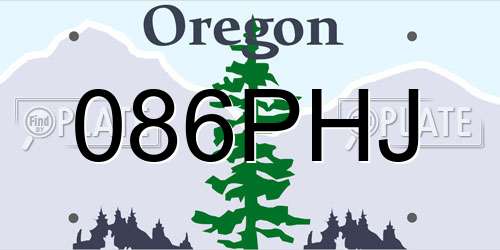 086PHJ Oregon License Plate