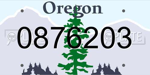 0876203 Oregon License Plate