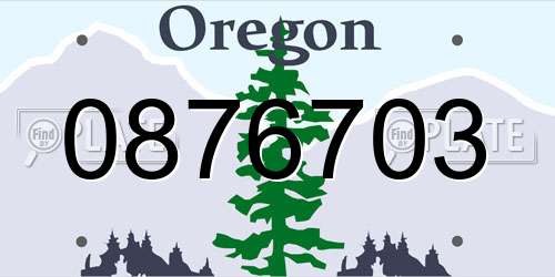 0876703 Oregon License Plate