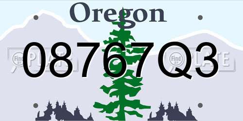 08767Q3 Oregon License Plate