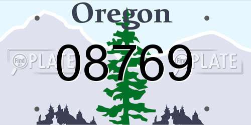 08769 Oregon License Plate