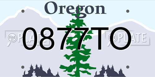 0877TO Oregon License Plate