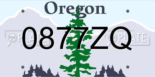 0877ZQ Oregon License Plate