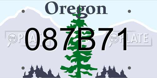087B71 Oregon License Plate