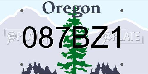 087BZ1 Oregon License Plate