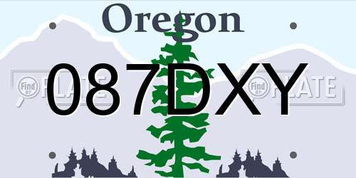 087DXY Oregon License Plate