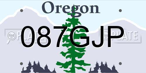 087GJP Oregon License Plate