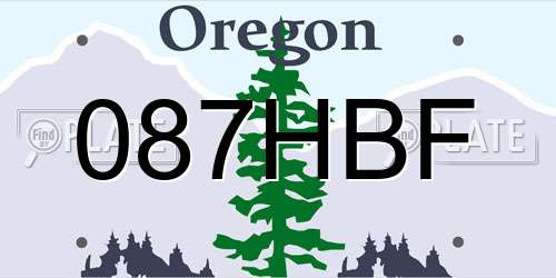 087HBF Oregon License Plate