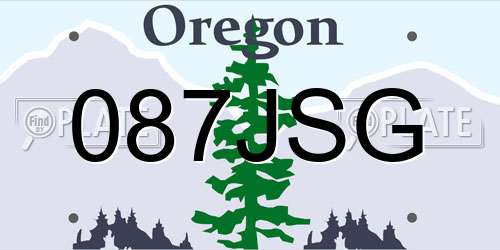 087JSG Oregon License Plate