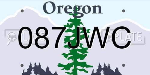 087JWC Oregon License Plate