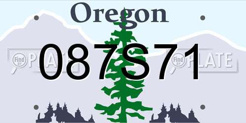 087S71 Oregon License Plate