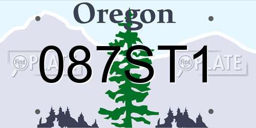 087ST1 Oregon License Plate