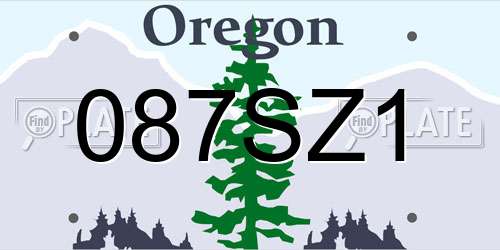 087SZ1 Oregon License Plate