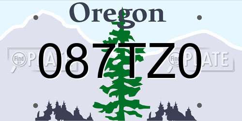087TZ0 Oregon License Plate