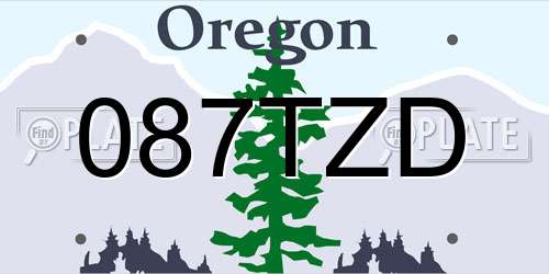 087TZD Oregon License Plate