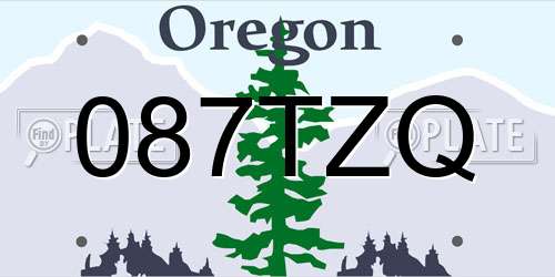 087TZQ Oregon License Plate
