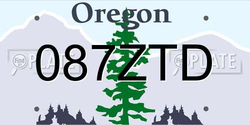087ZTD Oregon License Plate