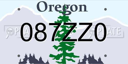 087ZZ0 Oregon License Plate