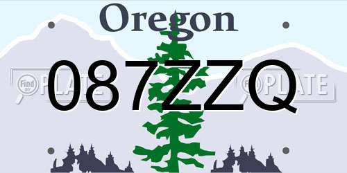 087ZZQ Oregon License Plate