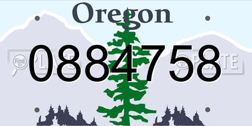 0884758 Oregon License Plate