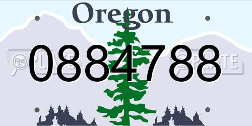 0884788 Oregon License Plate