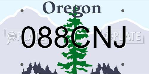 088CNJ Oregon License Plate