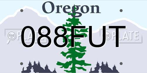 088FUT Oregon License Plate