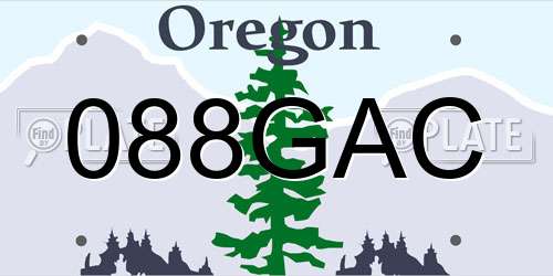 088GAC Oregon License Plate