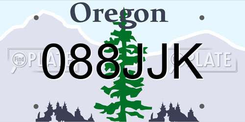 088JJK Oregon License Plate
