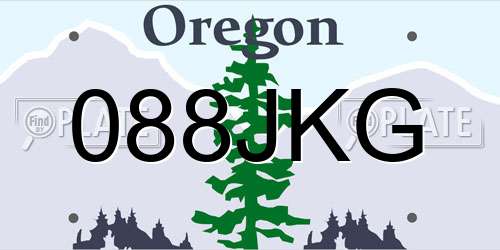 088JKG Oregon License Plate